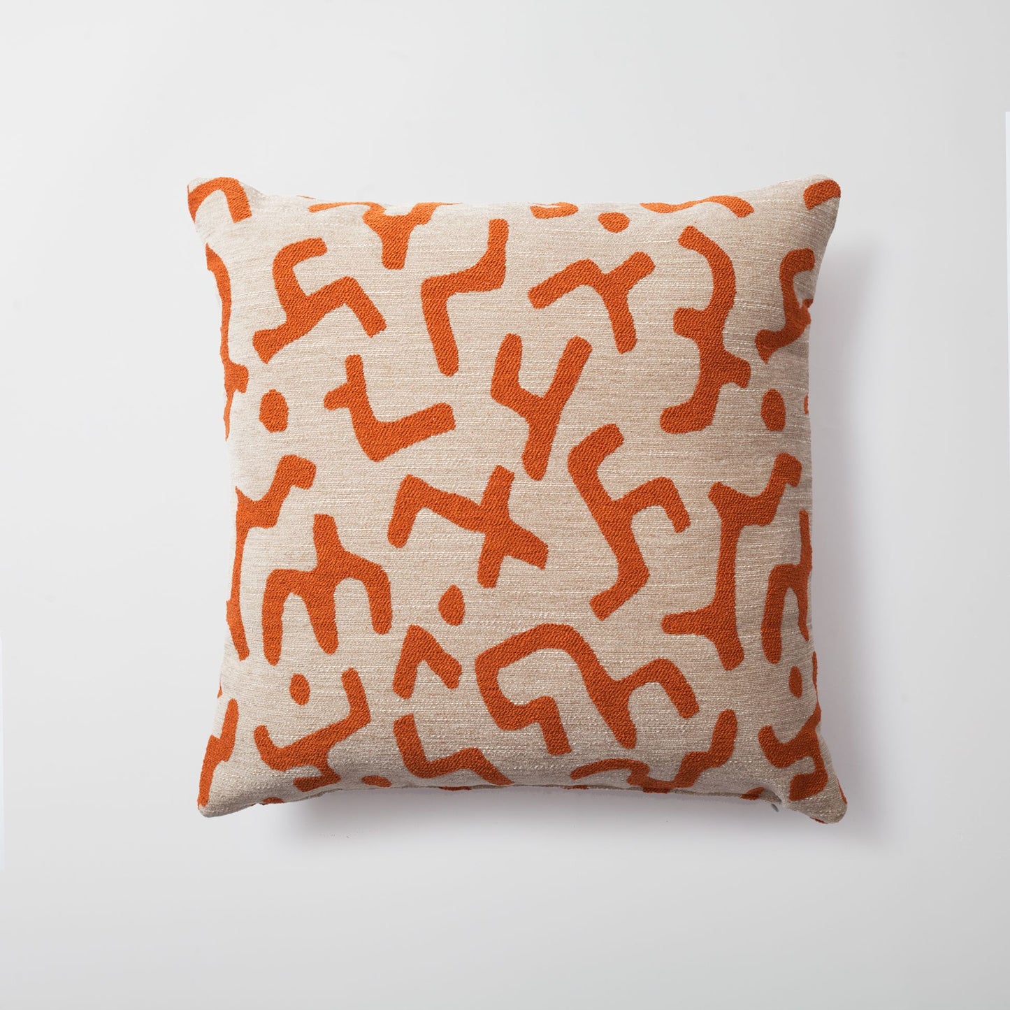 Nandos - Maze Patterned 20x20 Inch Pillow - Orange (Cover Only)