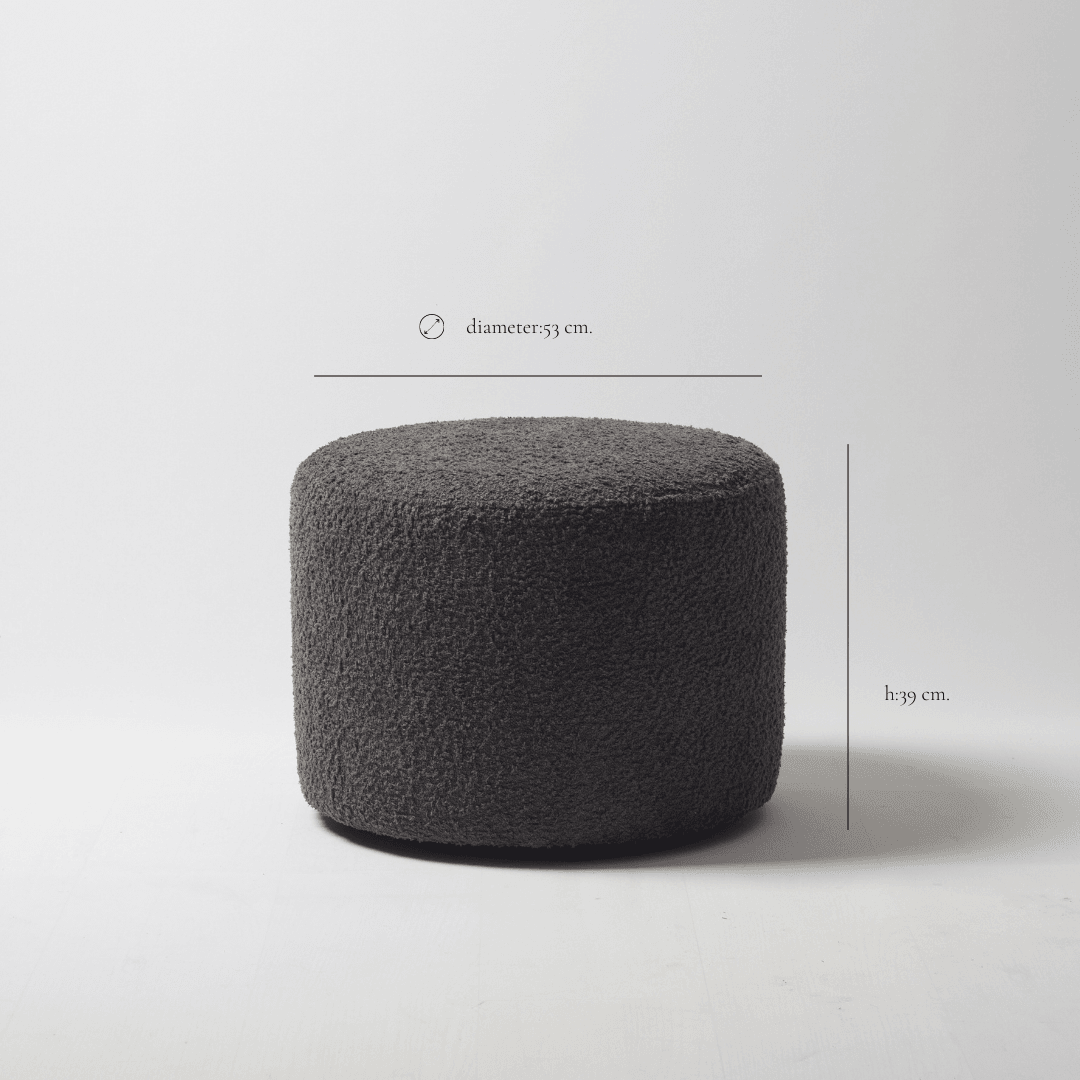 Deco Pouf - Round Pouf - Anthracite (Cover Only)