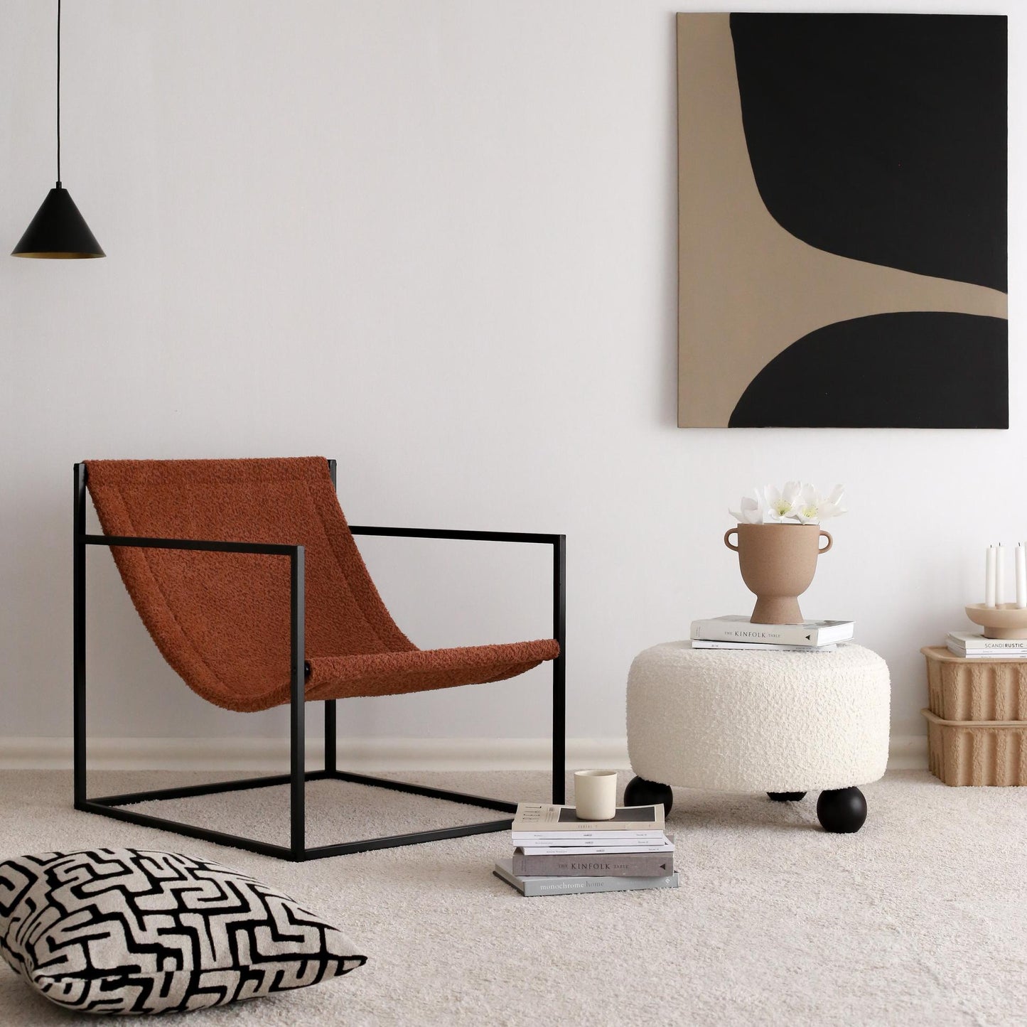 Bernie Chair Metal Seat - Brown
