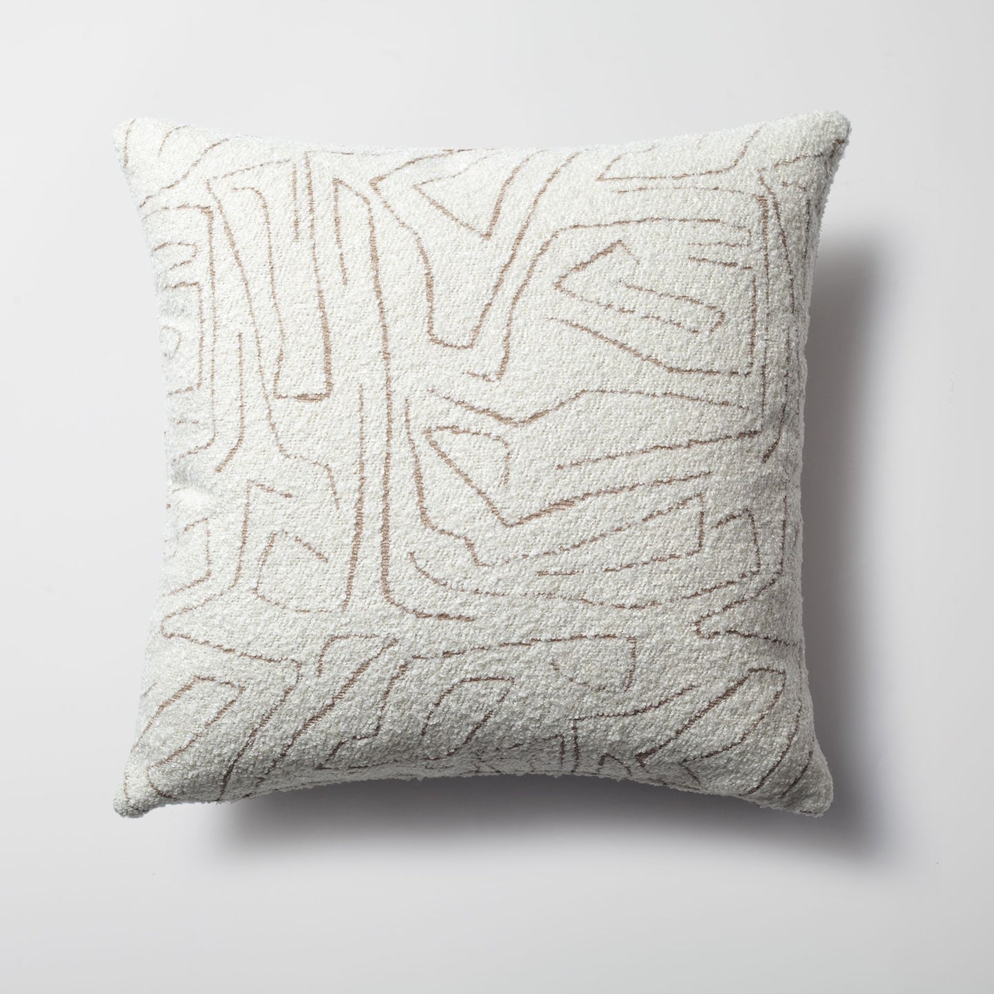 Amorf - Abstract Patterned 20x20 Inch Cushion - Beige (Cover Only)
