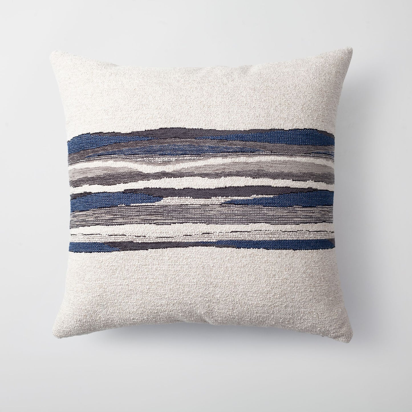Combos - Linen Floor and Woven Patterned Throw Pillow 50x50 Navy Blue