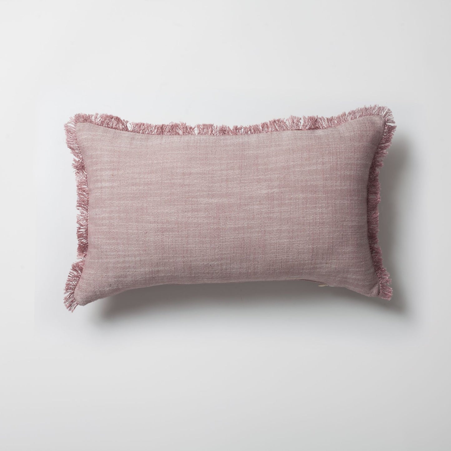 Soho - Linen Fringed Pillow 12x20 Inch - Pink (Cover Only)