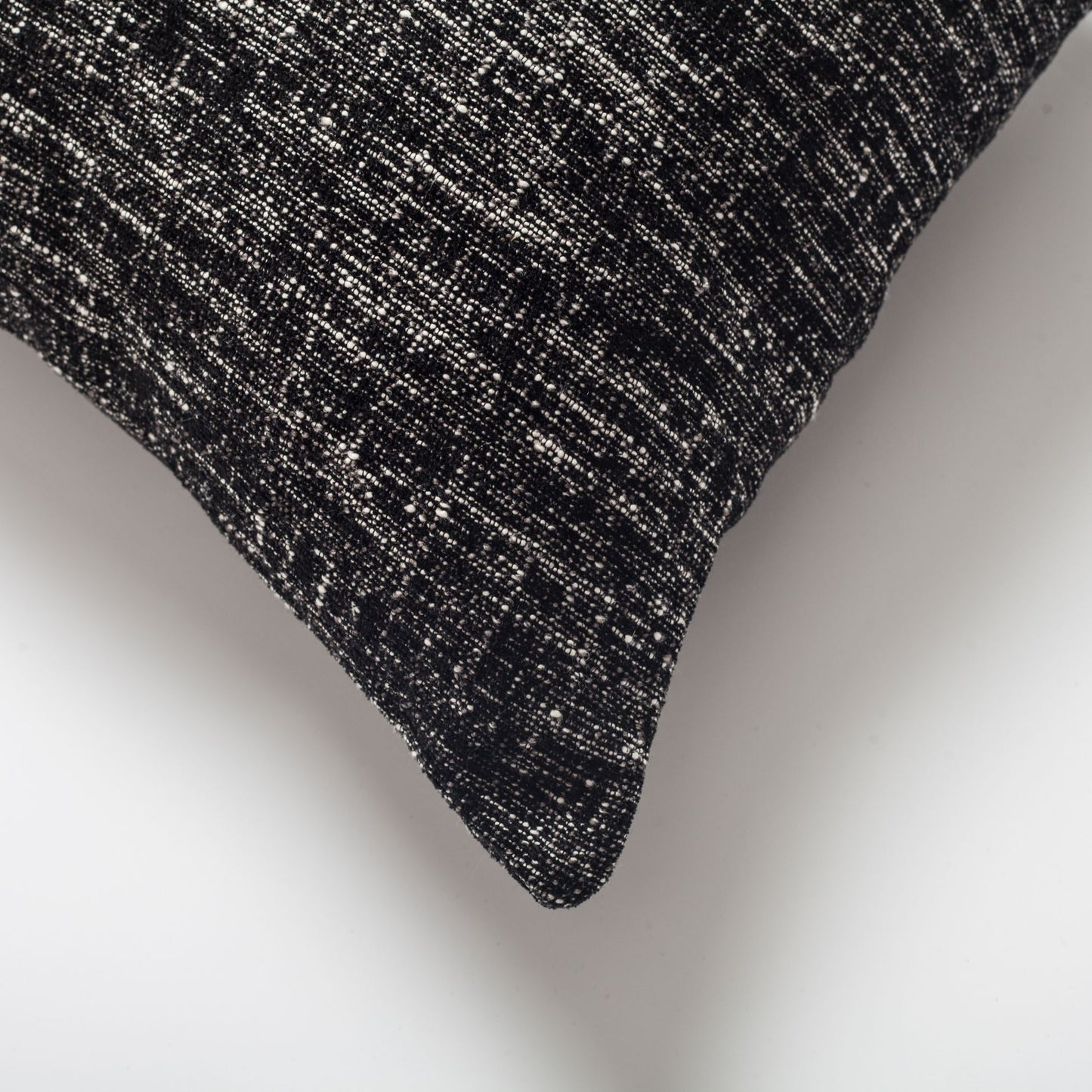 Flap - Textured Rectangular Linen Pillow 16x24 Inch - Black (Cover Only)