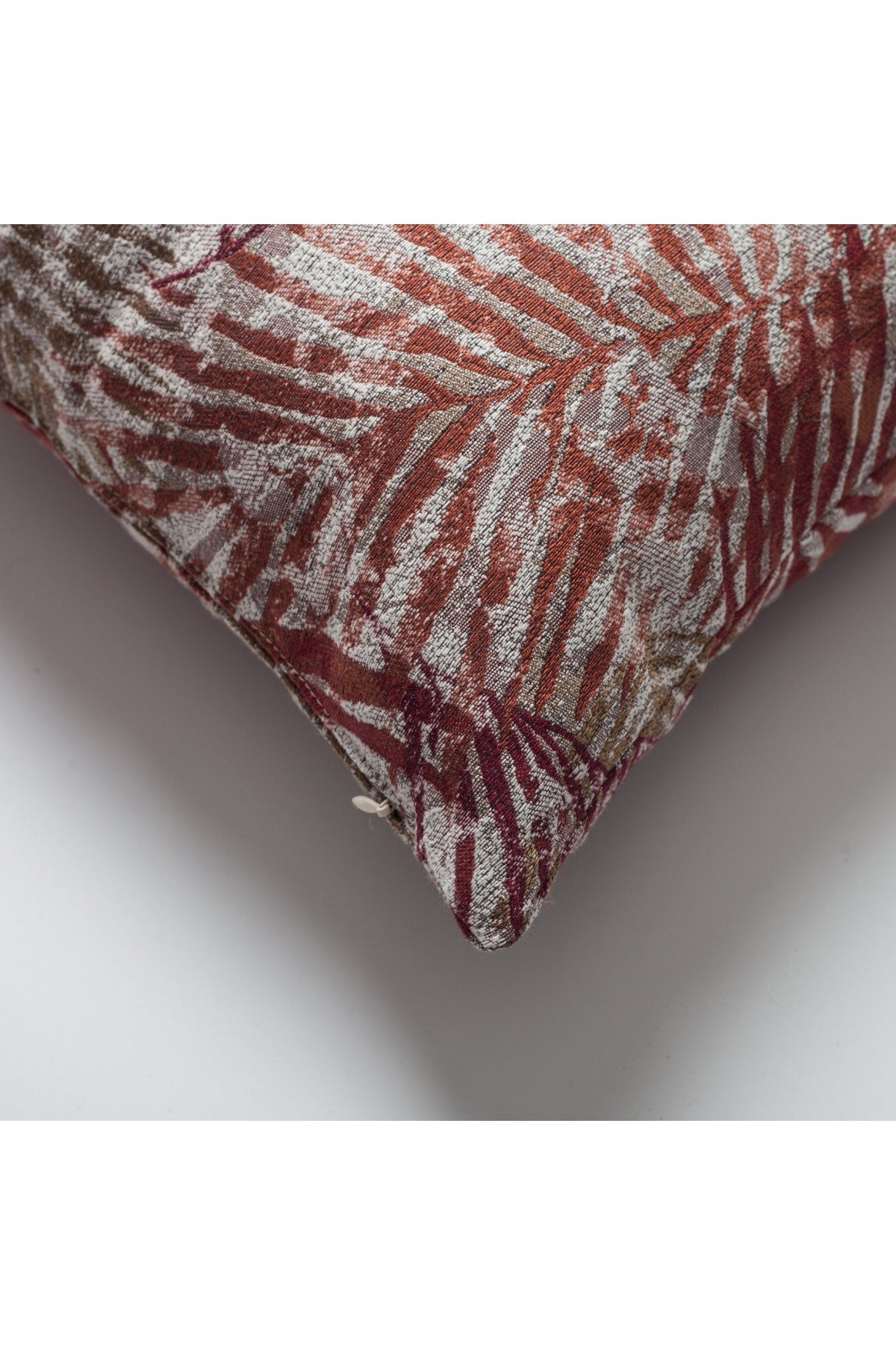 Rio - Flower Leaf Patterned Weave Pillow 18x18 Inch - Red (Cover Only)