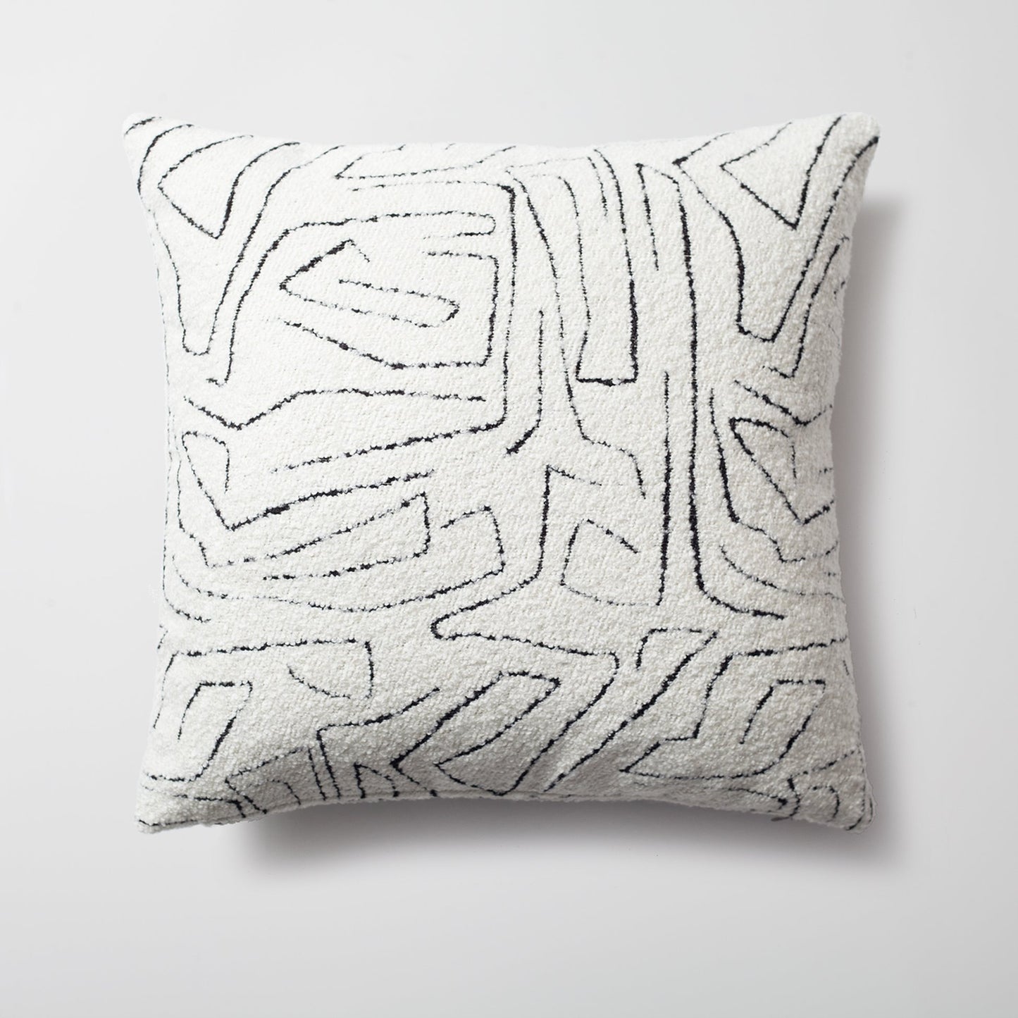 Amorf - Abstract Patterned 20x20 Inch Cushion - White and Black (Cover Only)