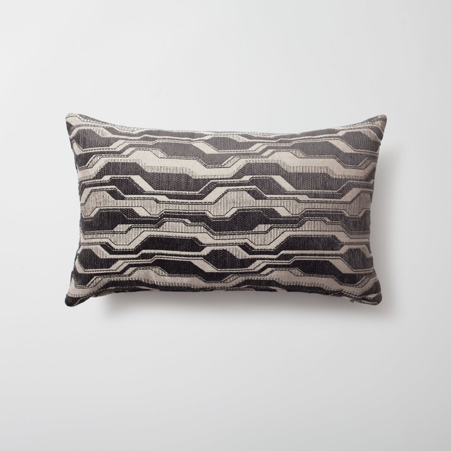 Lebon - Geometric Patterned 12x20 Inch Pillow - Anthracite (Cover Only)