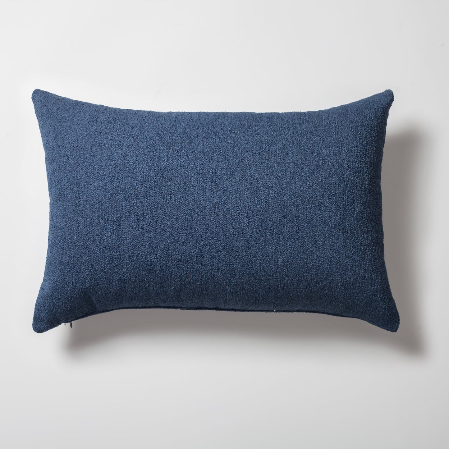 Julia - Plain Boucle Woven Rectangular Pillow 16x24 Inch - Blue (Cover Only)