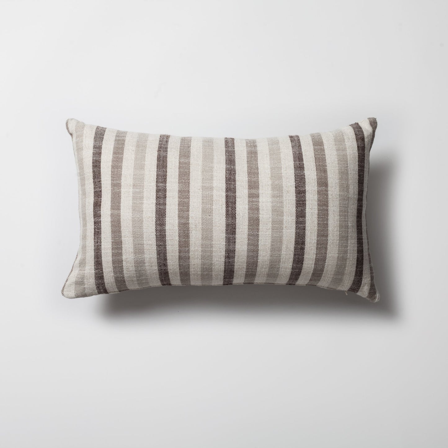 StripeOnStripe - Decorative Pillow - Set of 3 - Brown & Linen