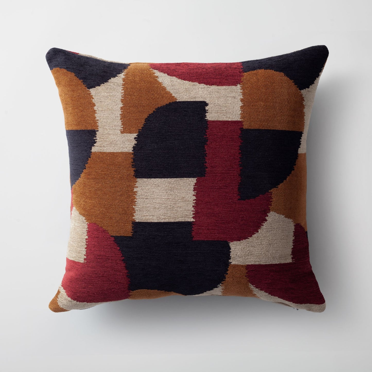 Otto - Modern 50x50 Throw Pillow with Geometric Pattern - Bordeaux