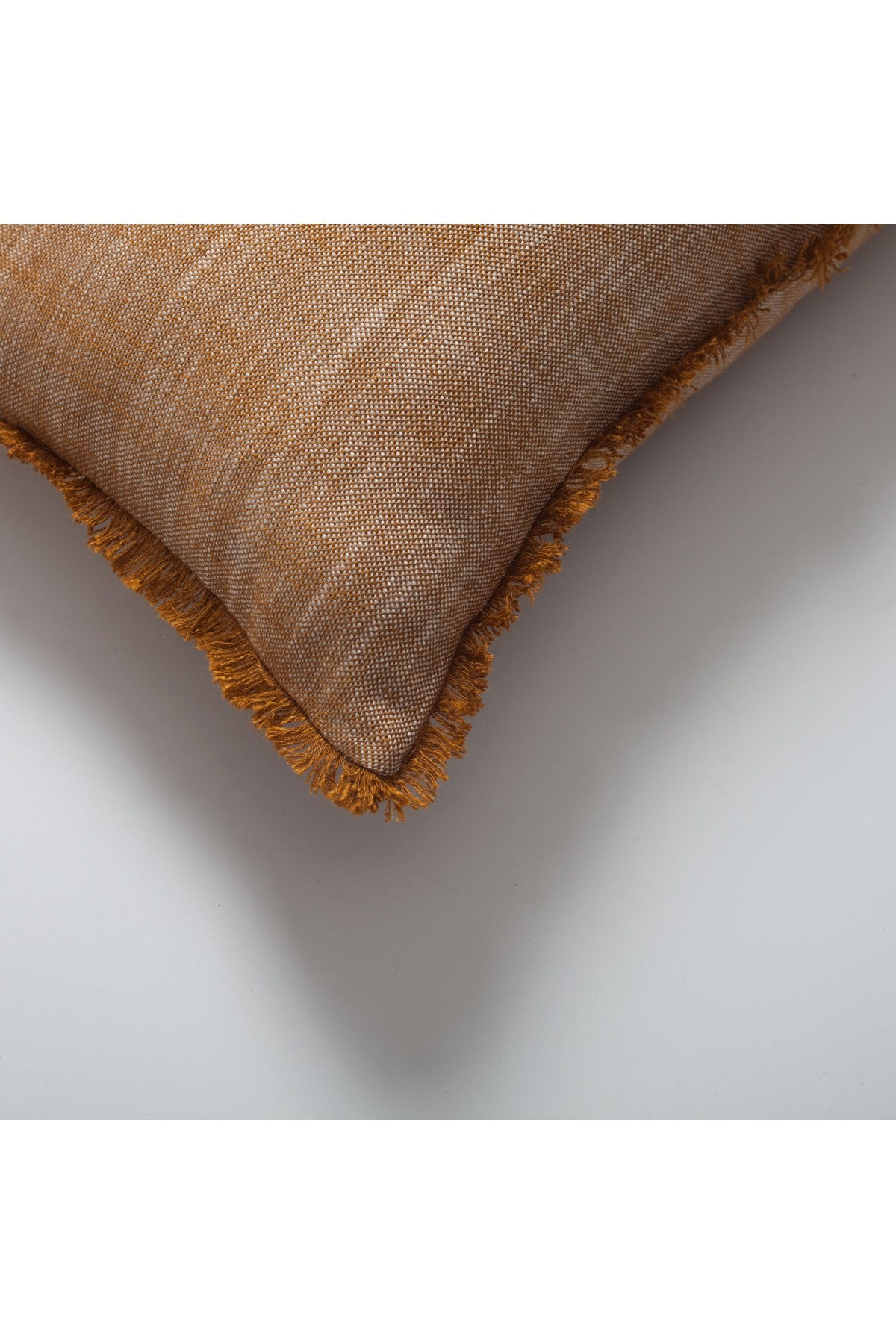 Soho - Linen Fringed Pillow 12x20 Inch - Mustard (Cover Only)