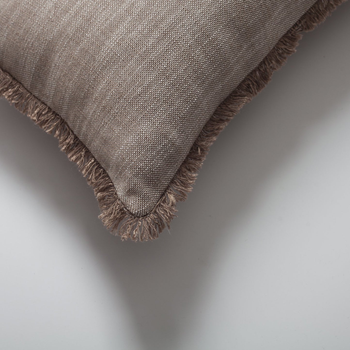 Soho - Linen Fringed Pillow 12x20 Inch - Light Brown (Cover Only)