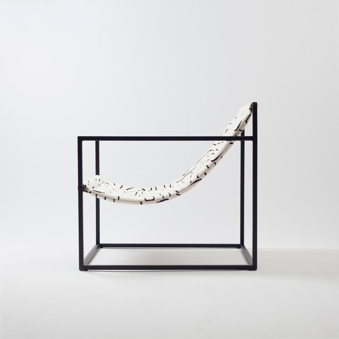 Bernie Chair Metal Seat - White & Black Patterned