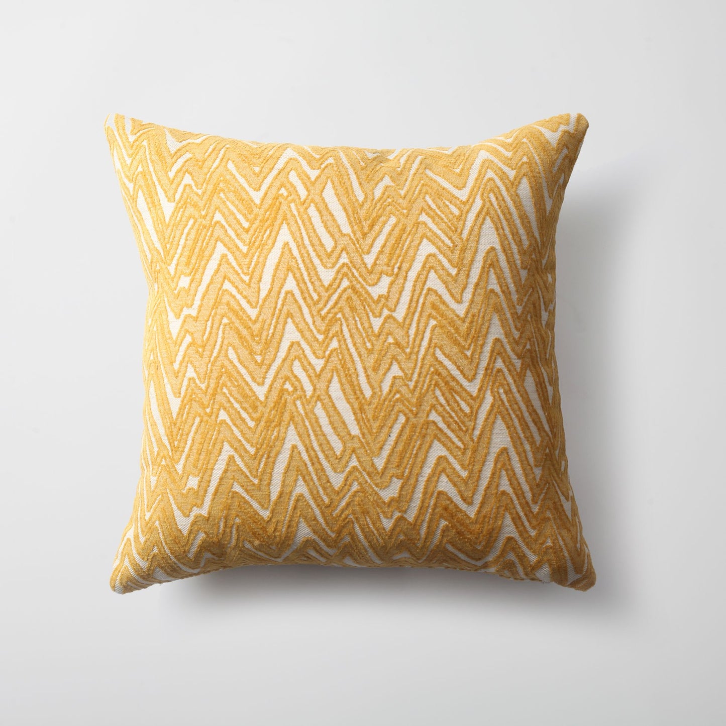 Maya - Zigzag Patterned Pillow 18x18 Inch - Yellow (Cover Only)