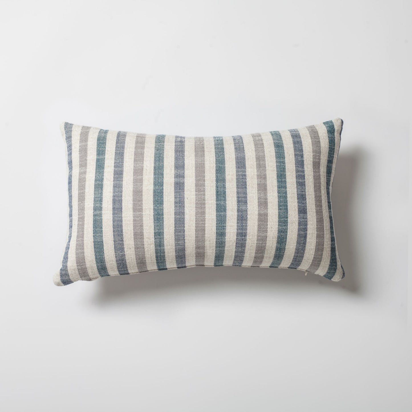 StripeOnStripe - Decorative Pillow - Set of 3 - Blue & Linen