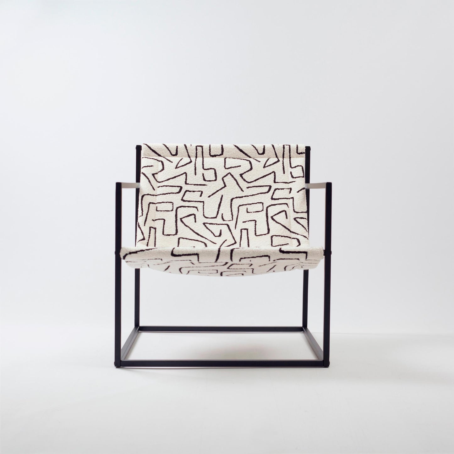 Bernie Chair Metal Seat - White & Black Patterned