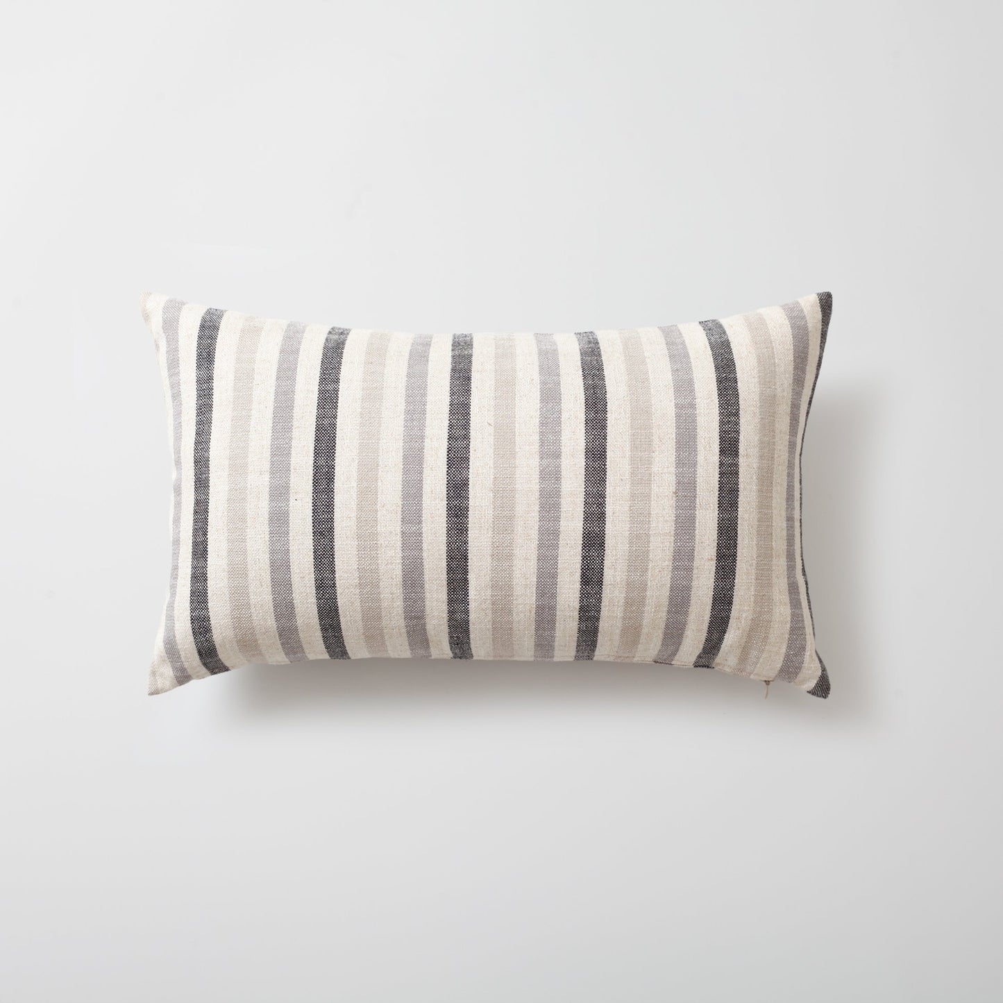 StripeOnStripe - Decorative Pillow - Set of 3 - Black & Linen