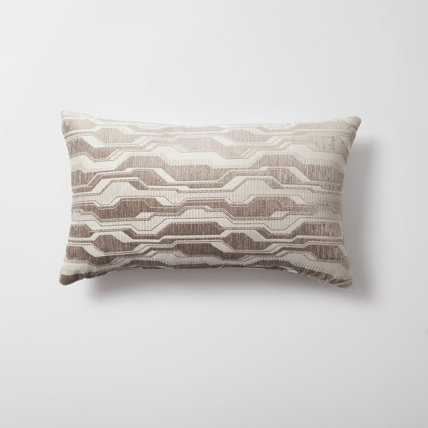 Lebon - Geometric Patterned 12x20 Inch Pillow - Mink (Cover Only)
