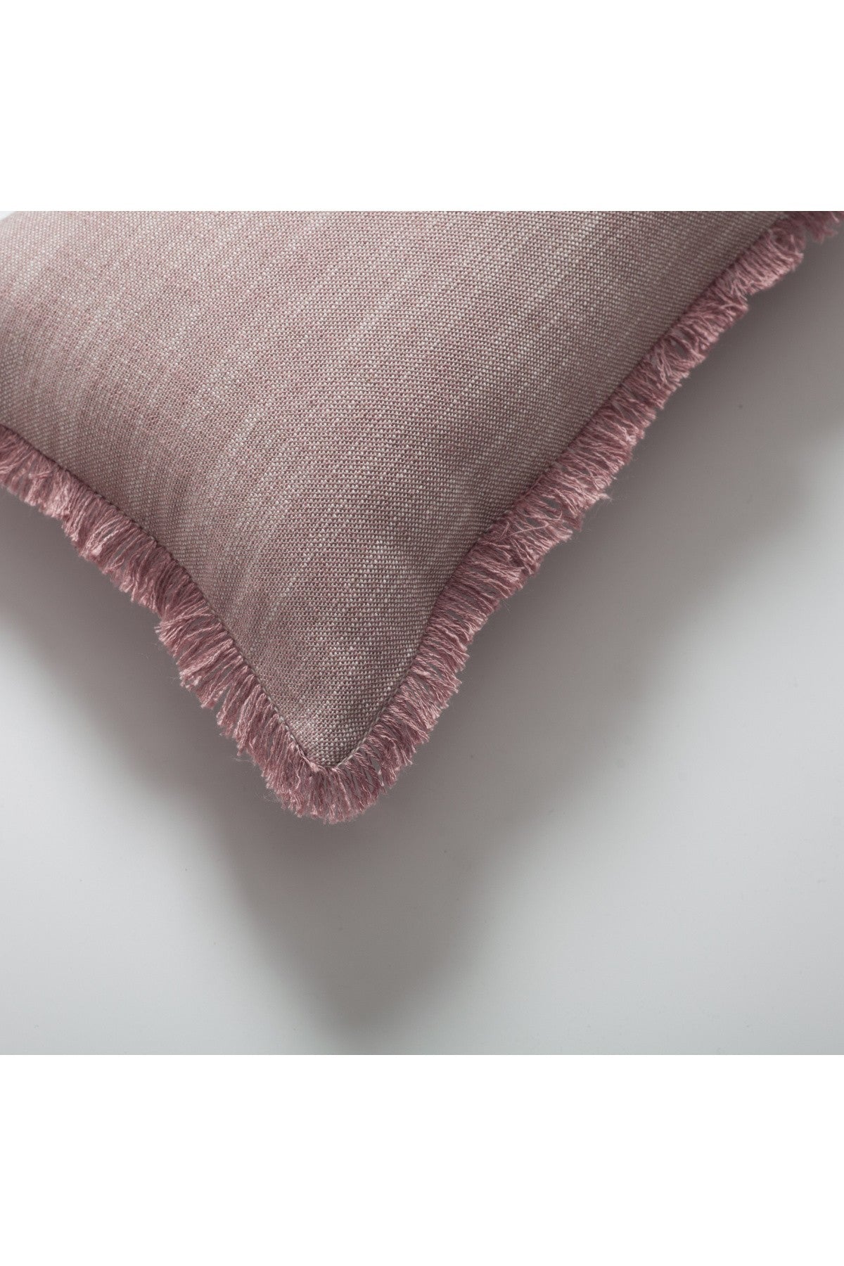 Soho - Linen Fringed Pillow 12x20 Inch - Pink (Cover Only)