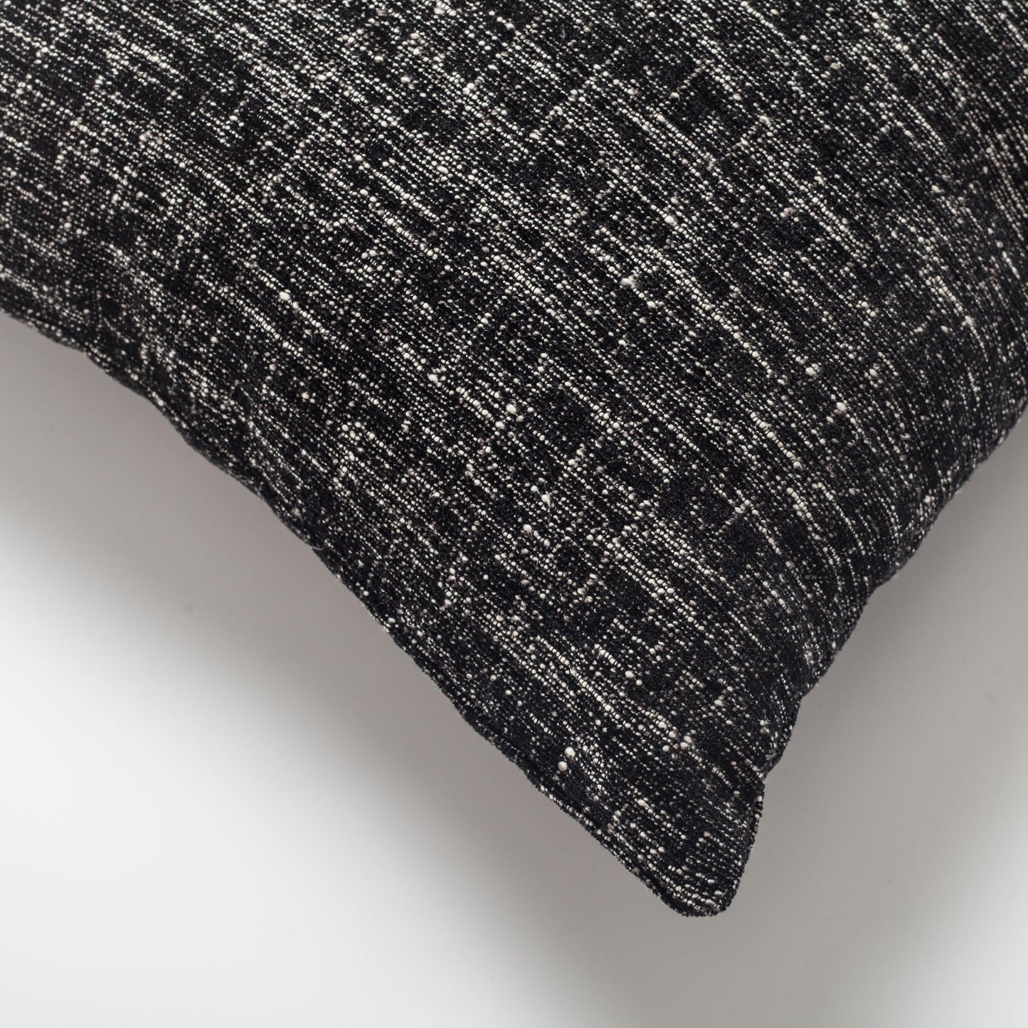 Flap - Textured Linen Pillow 20x20 Inch - Black (Cover Only)