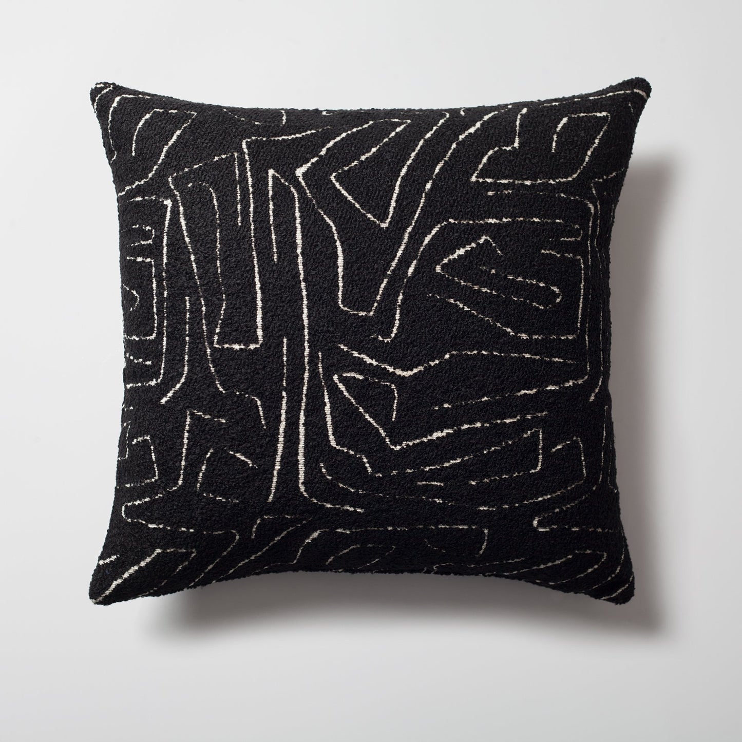 Amorf - Abstract Patterned 20x20 Inch Cushion - Black and White (Cover Only)