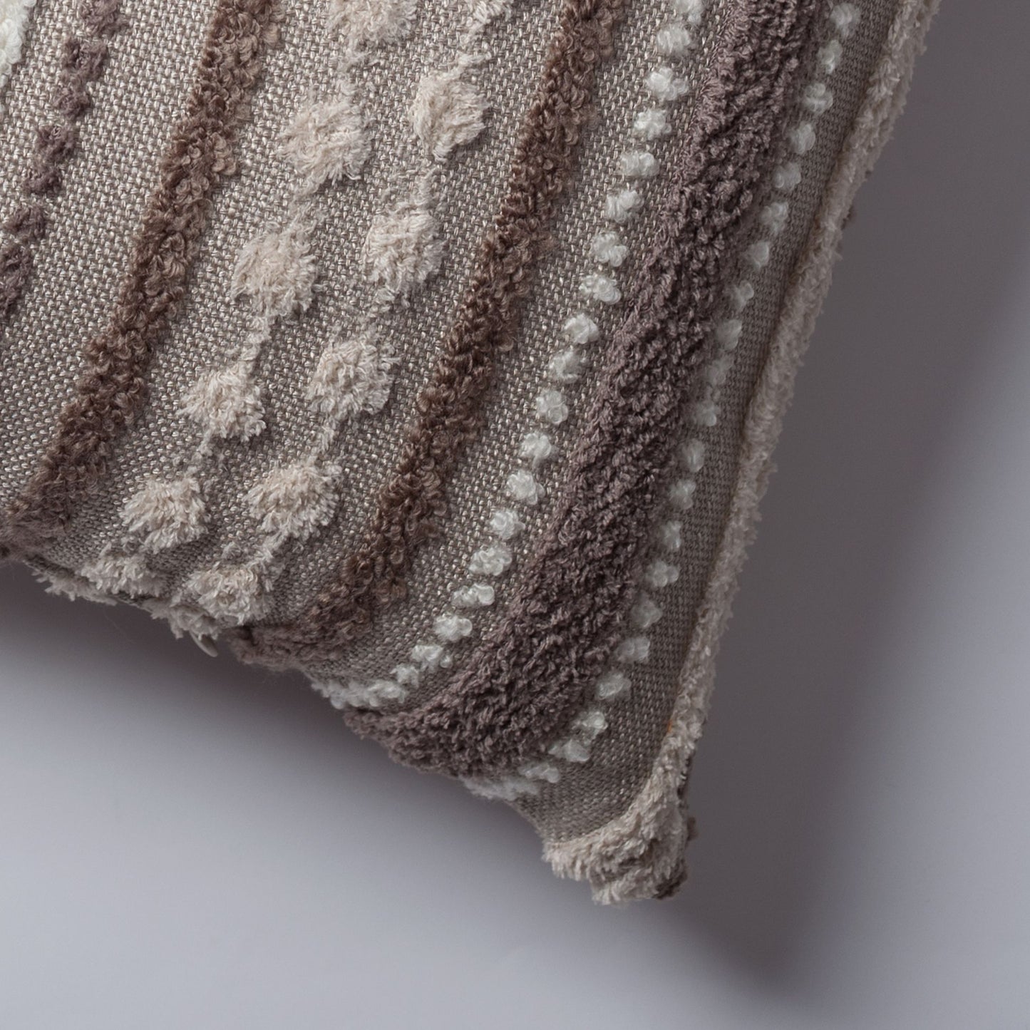 Nomad - Multicolored Striped Linen Decorative Pillow 14x28 Inch - Beige (Cover Only)