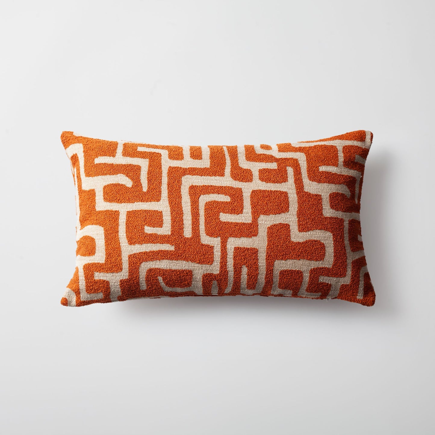 Norm - Maze Patterned 12x20 Inch Pillow - Orange (Cover Only)