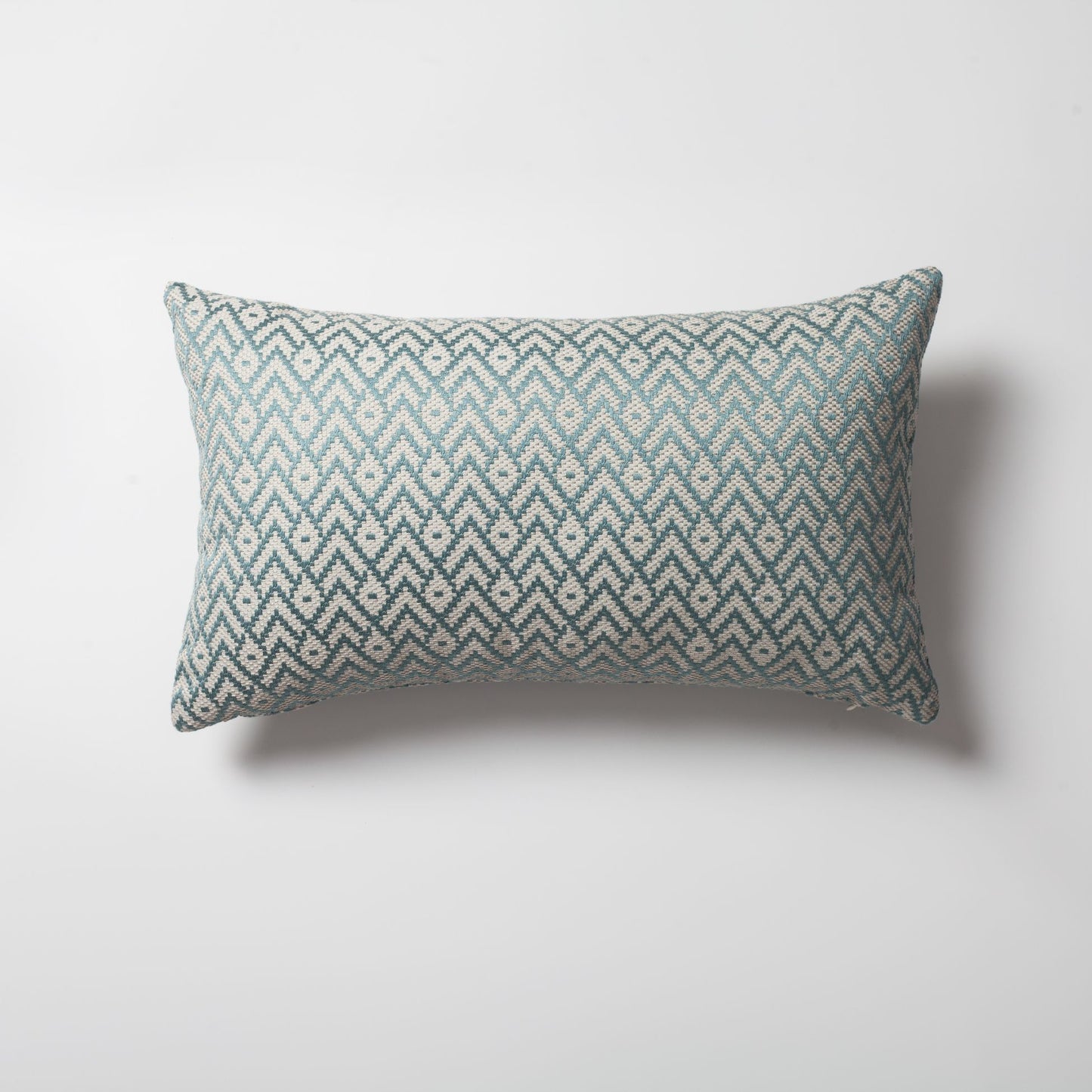 Gusto - Linen Modern Small Patterned Linen Pillow 12x20 Inch - Blue (Cover Only)