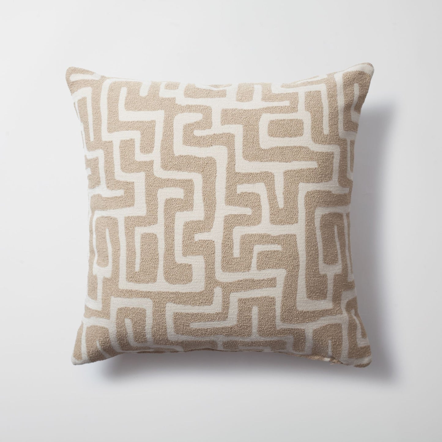 Norm - Maze Patterned 20x20 Inch Pillow - Cream (Cover Only)