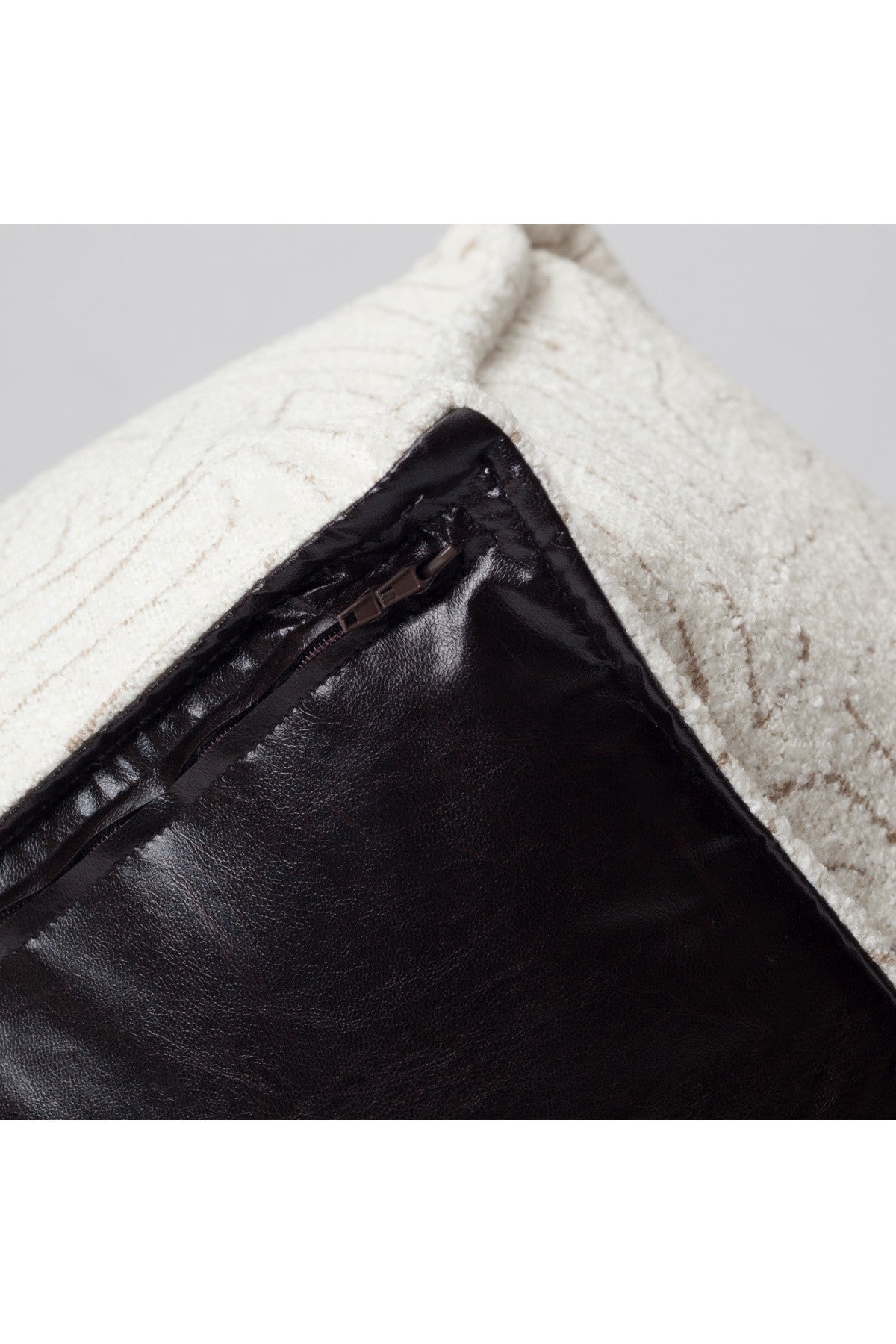 Amorf - Abstract Patterned Pouf - White & Beige (Cover Only)