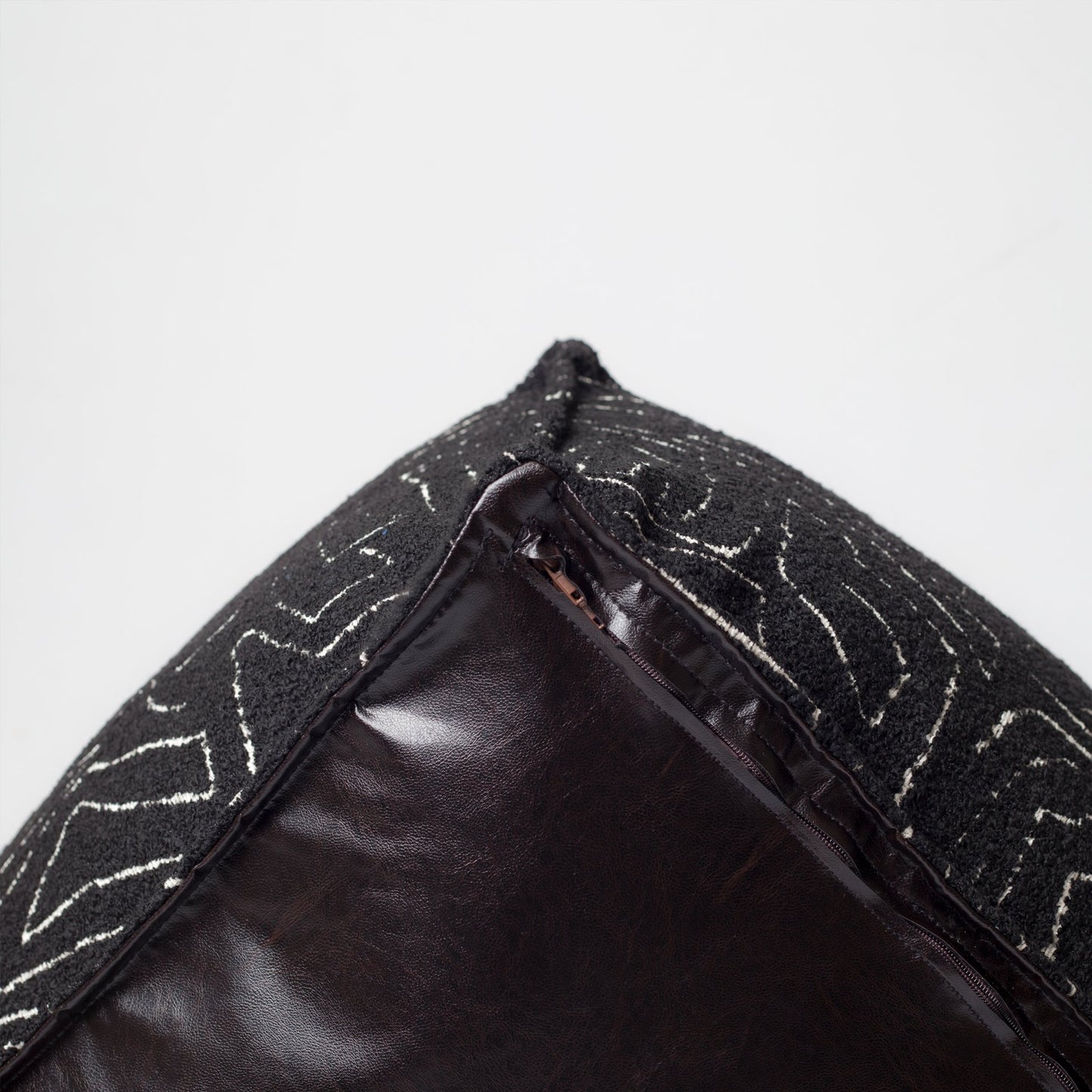 Amorf - Abstract Patterned Pouf - Black & White (Cover Only)