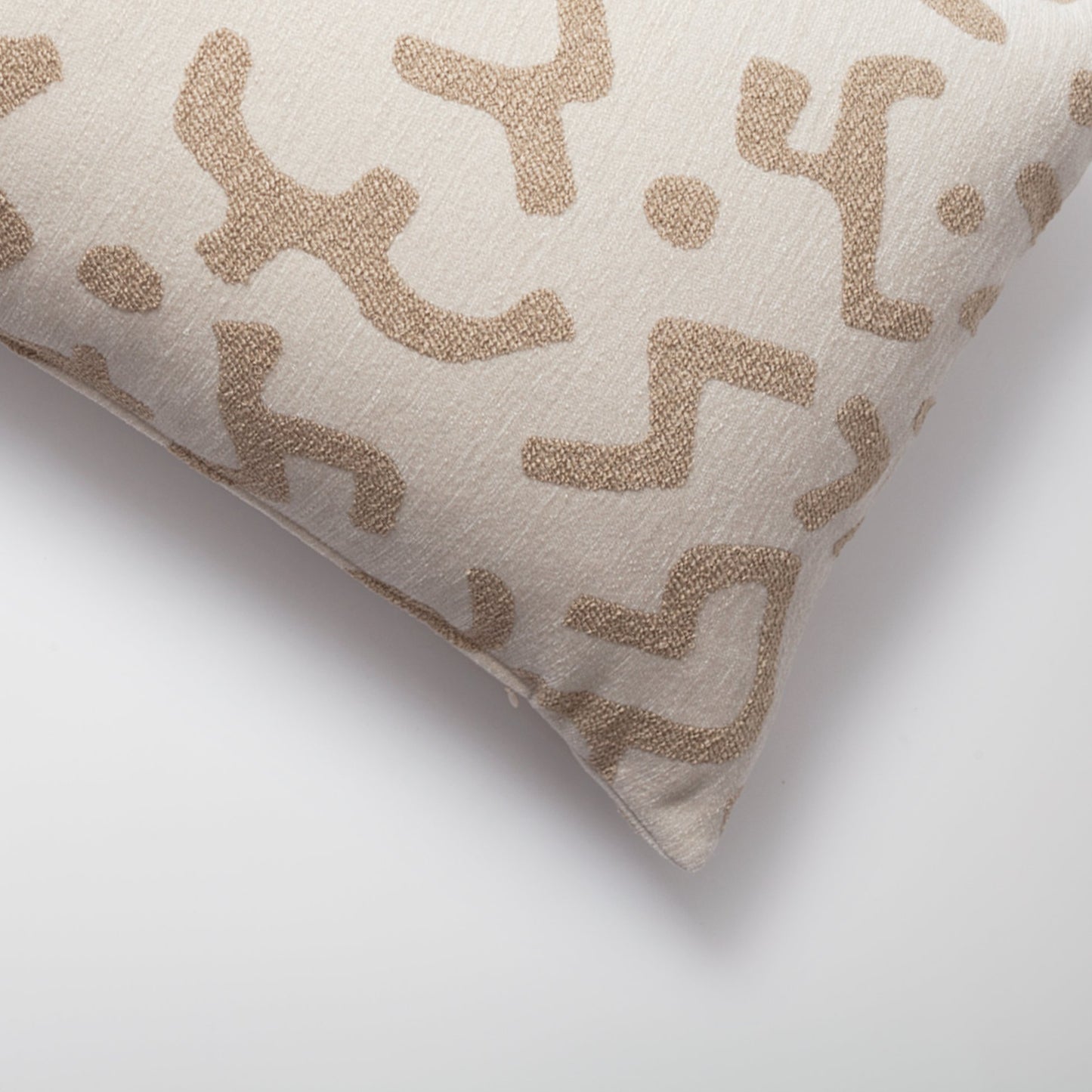 Nandos - Maze Patterned 14x28 Inch Pillow - Cream (Cover Only)