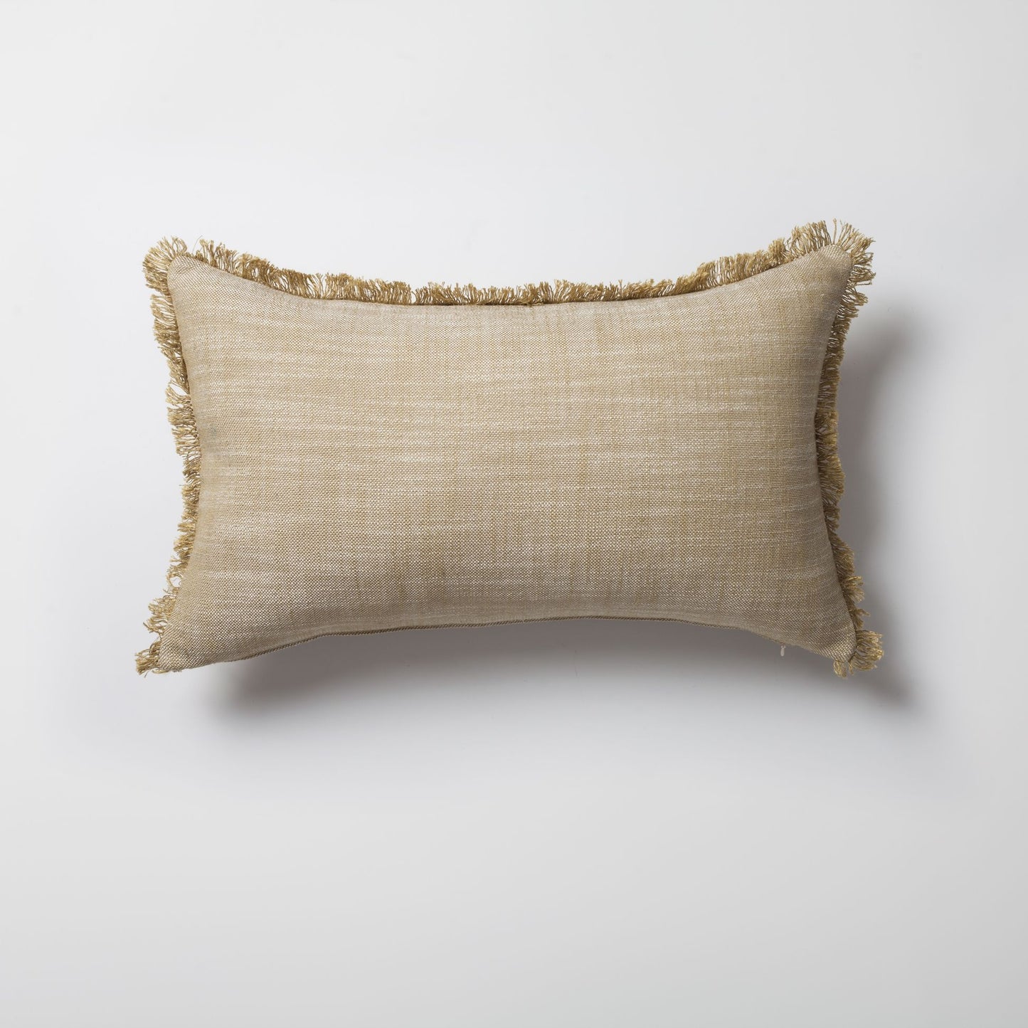 Soho - Linen Fringed Pillow 12x20 Inch - Yellow (Cover Only)