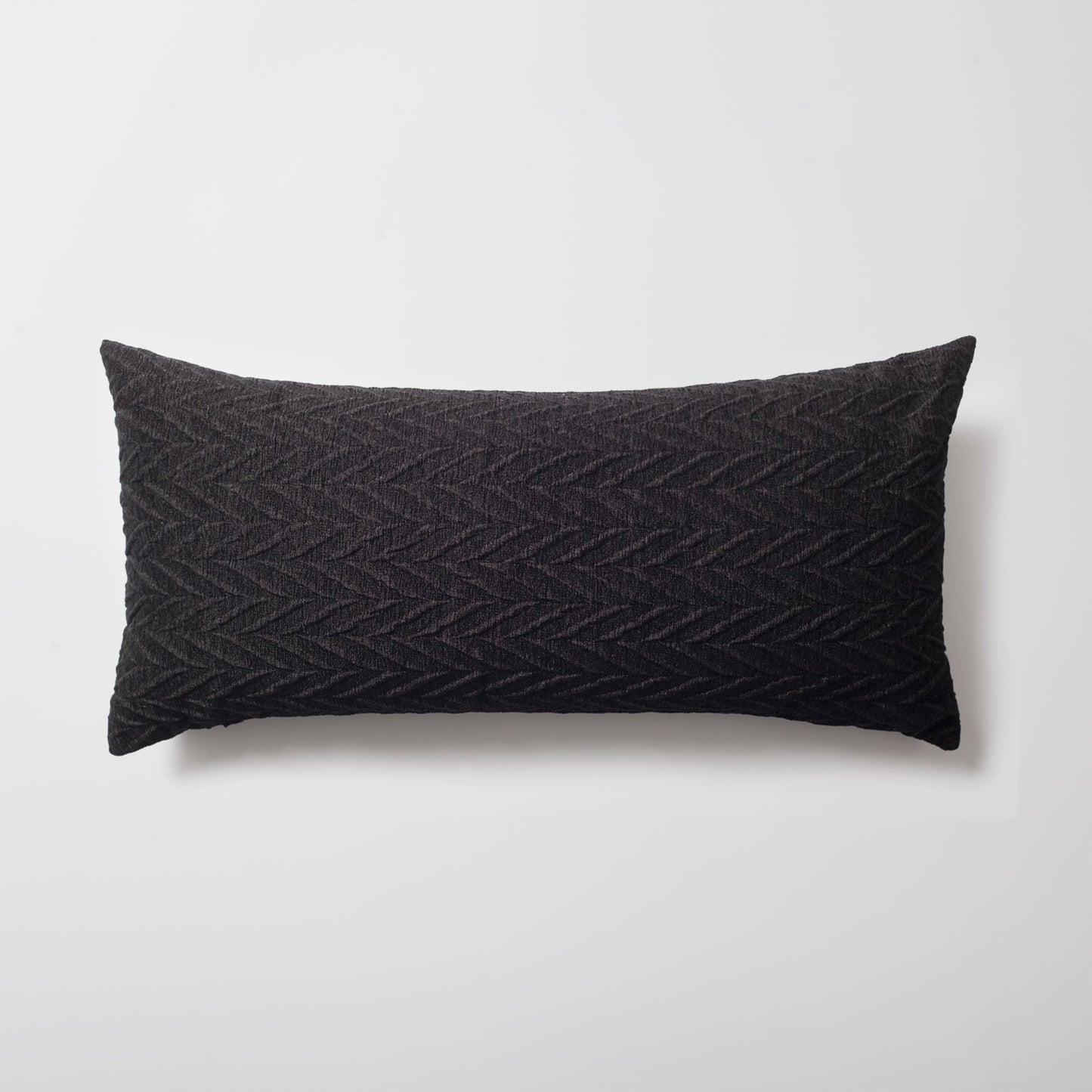 Cello - Embossed Pattern Cushion 14x28 Inch - Black (Cover Only)