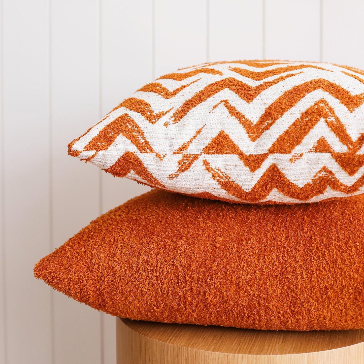 Cozy - Sheepskin Texture Fluffy Cushion 20x20 Inch - Orange (Cover Only)
