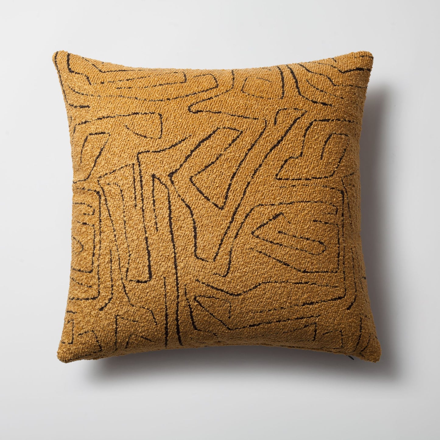 Amorf - Abstract Patterned 20x20 Inch Cushion - Mustard (Cover Only)