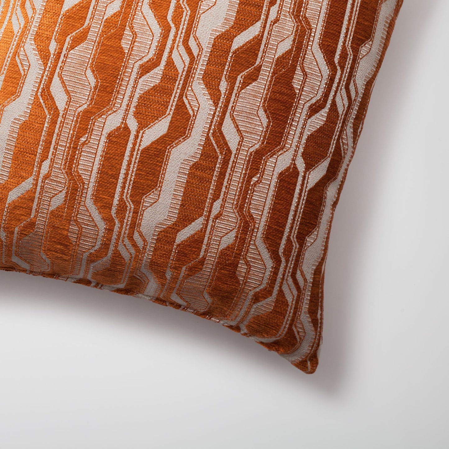 Lebon - Geometric Patterned 20x20 Inch Pillow - Orange (Cover Only)