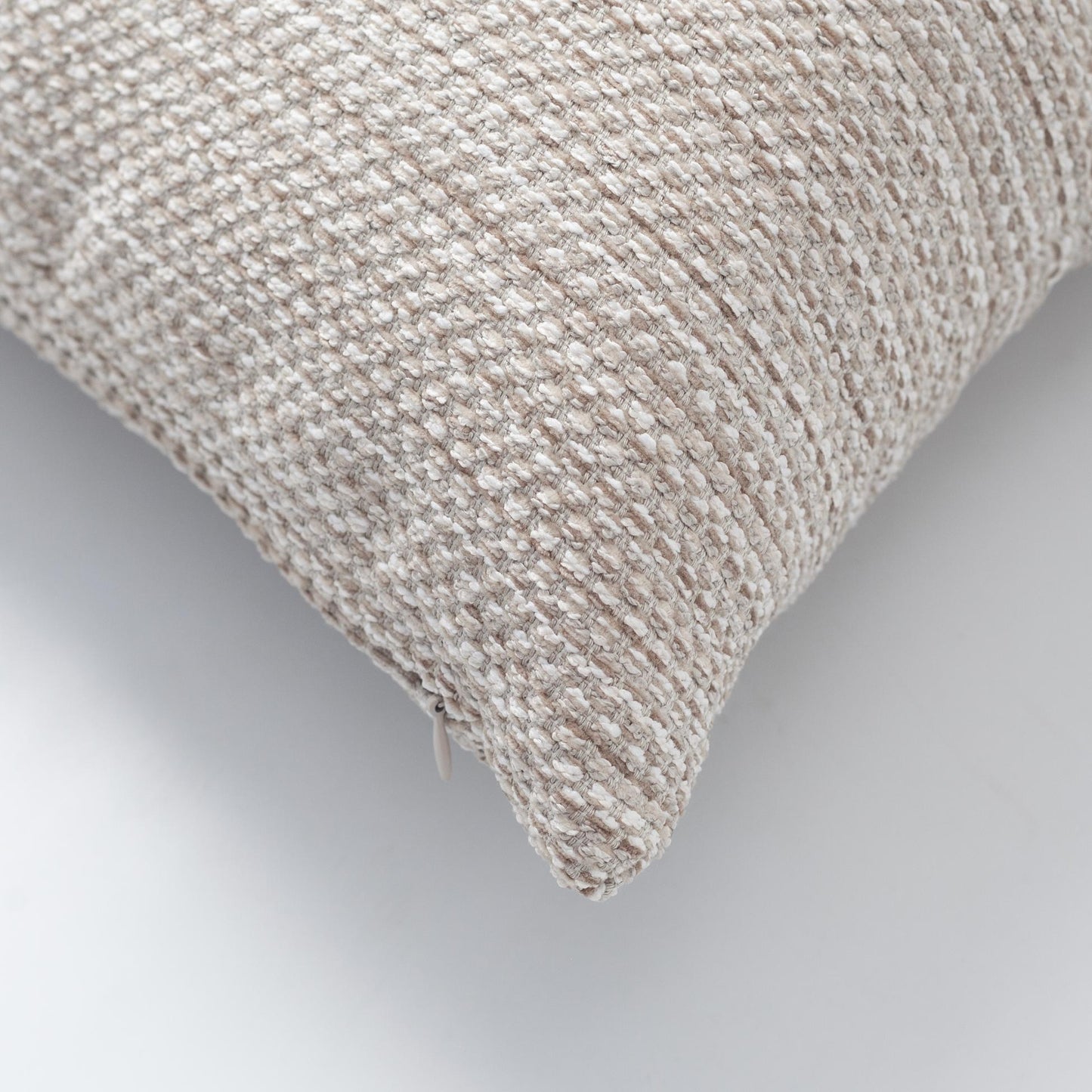 Kraft - Textured Natural Movable Patterned Throw Pillow 45x45 White