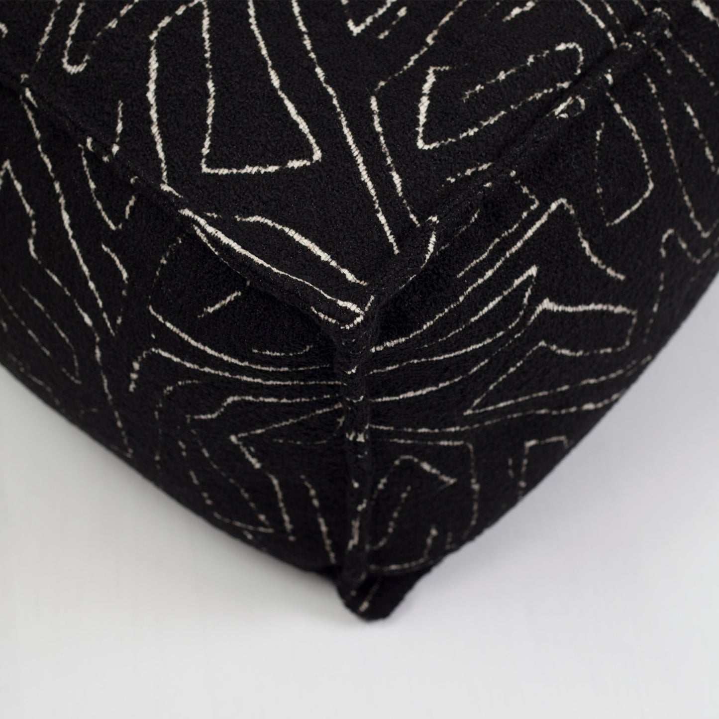 Amorf - Abstract Patterned Pouf - Black & White (Cover Only)