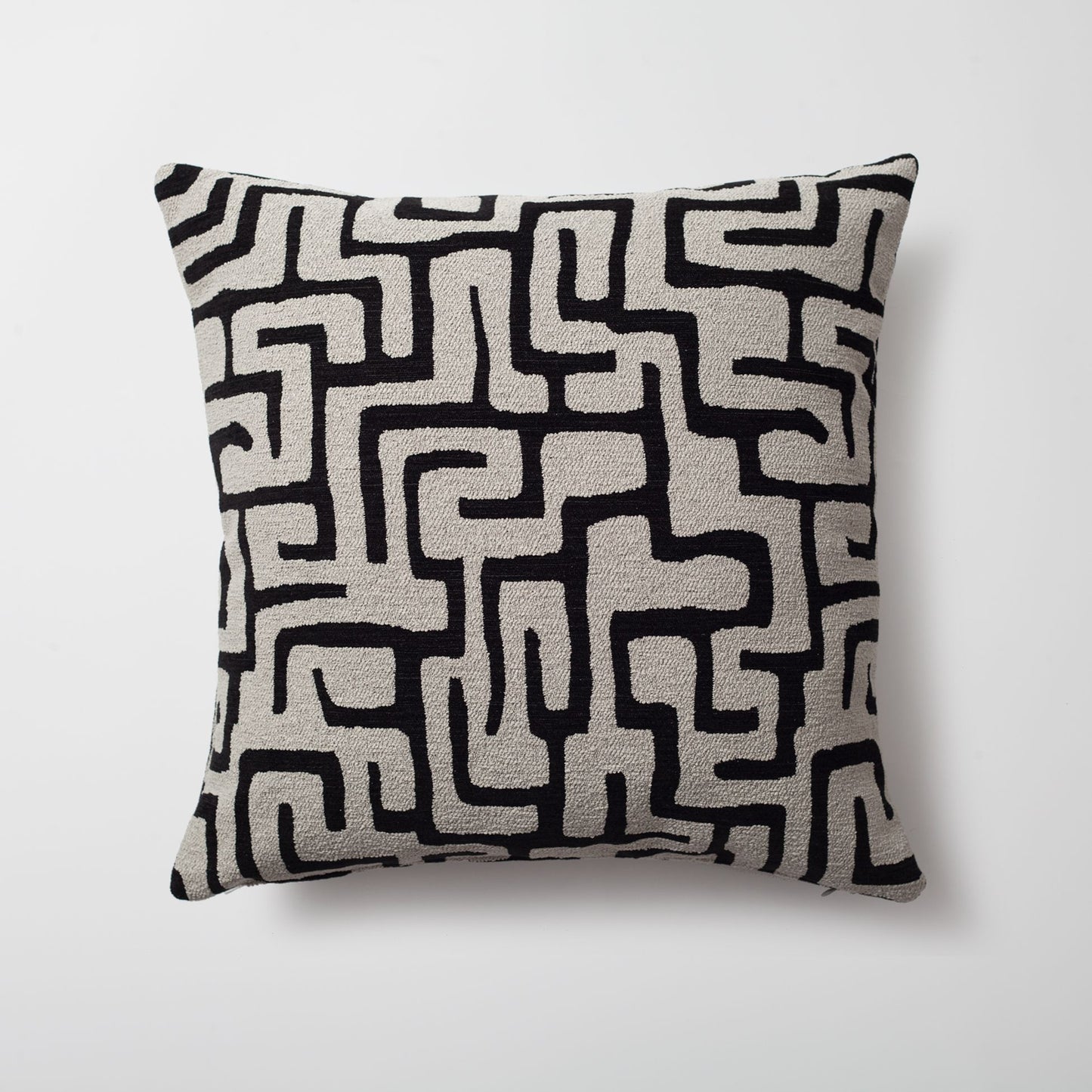 Norm - Maze Patterned 20x20 Inch Pillow - Black (Cover Only)