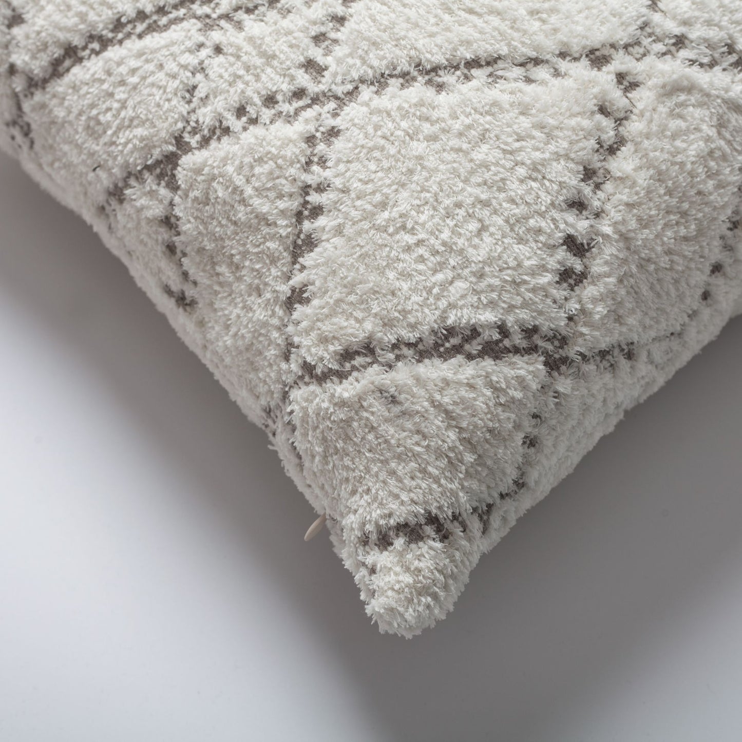 Asos - Geometric Baklava Patterned Fluffy Cushion 18x18 Inch (Cover Only)