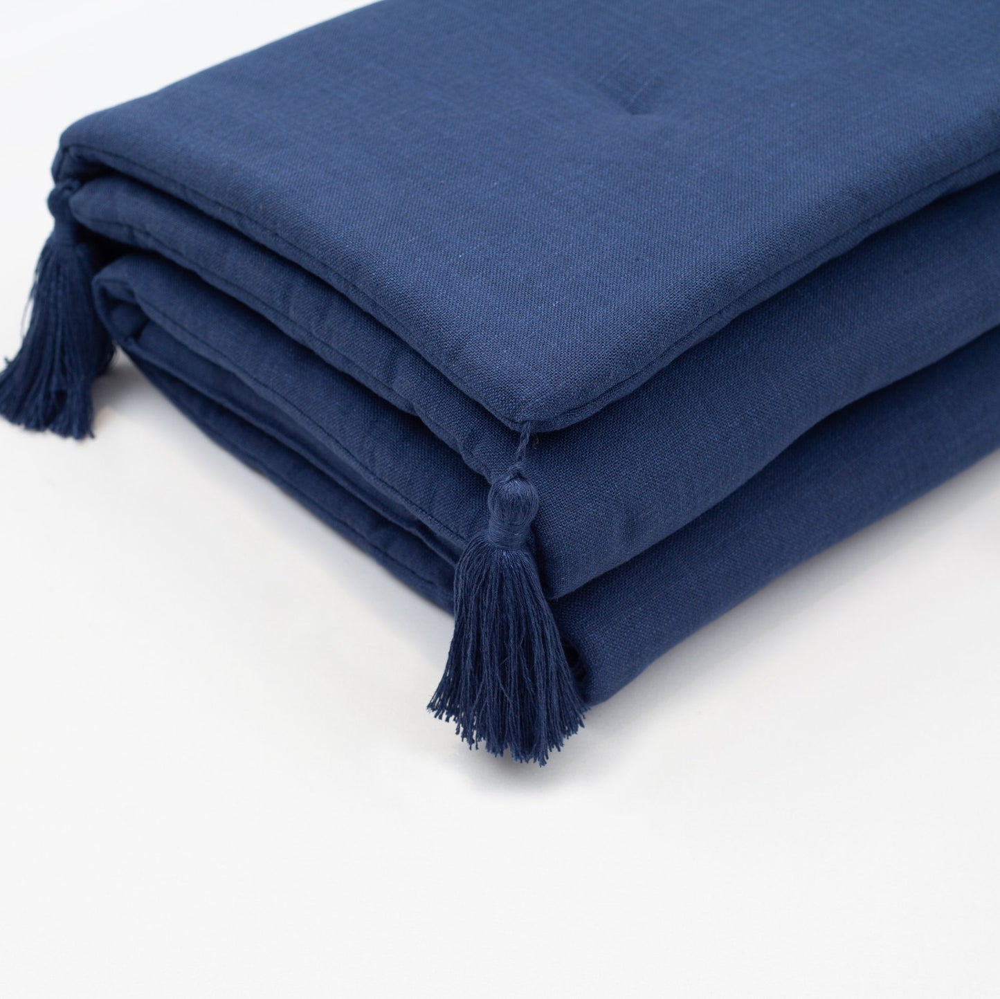 Loom - Linen Tassel Bed Runner + Set of 2 Padded - Navy Blue