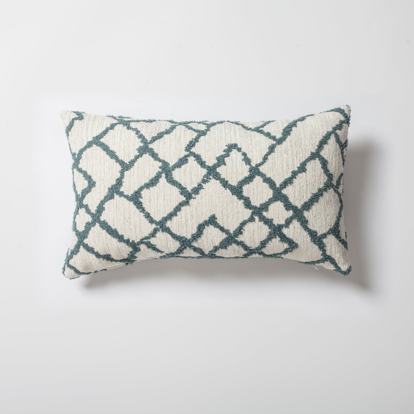 Maya - Ethnic Kilim Patterned Rectangular Pillow 12x20 Inch - Blue (Cover Only)