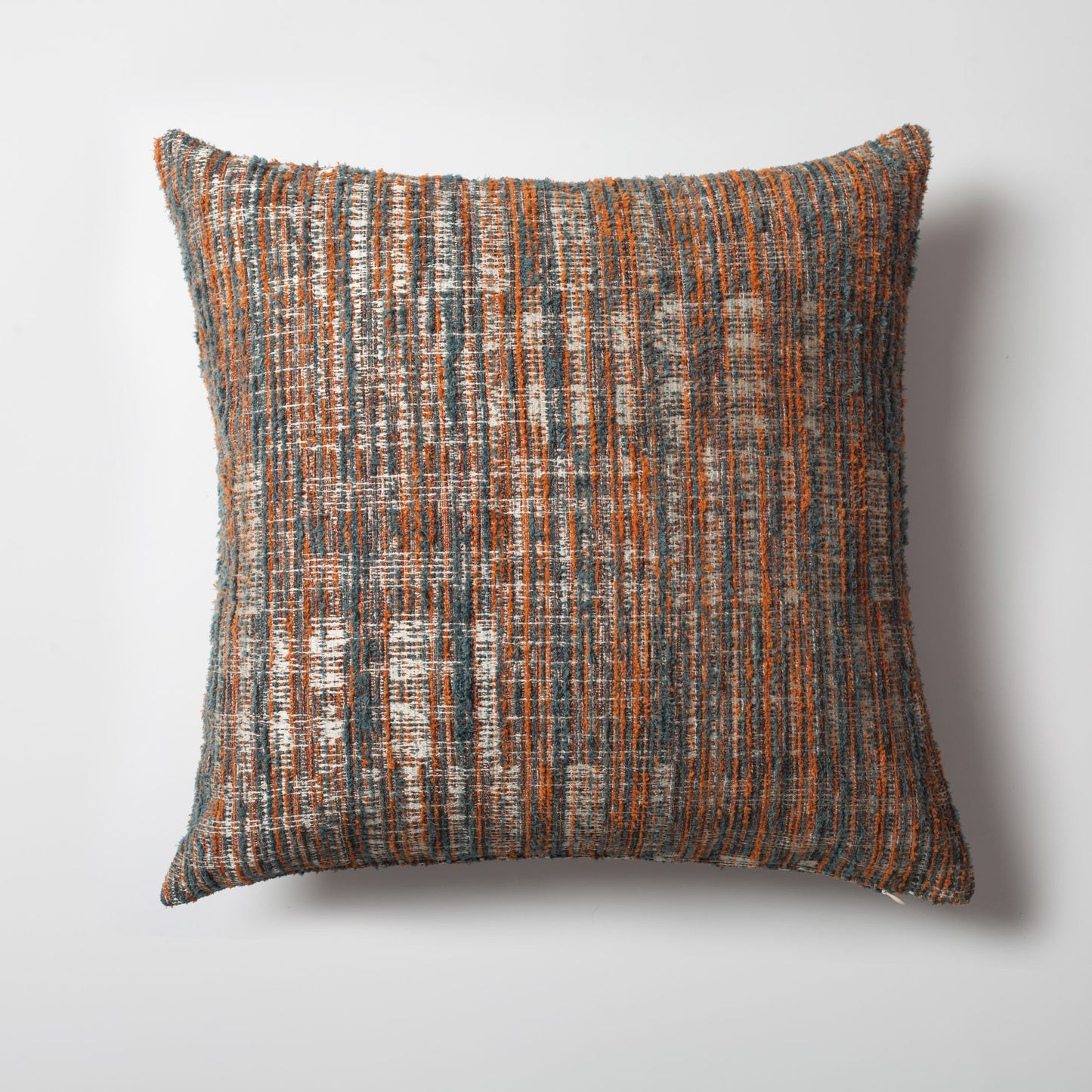 Tweed - Abstract Textured Square Pillow 20x20 Inch - Orange (Cover Only)