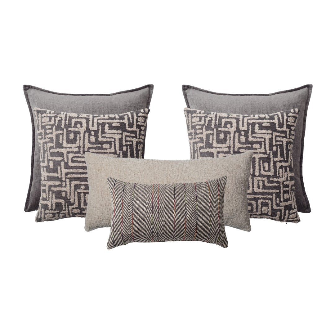 Eliza & Gilda & Cozy & Sense - 6-Piece Combo Linen Set - Anthracite (Cover Only)
