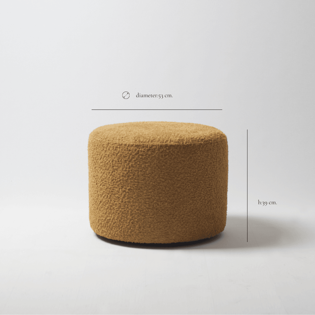 Deco Pouf - Round Pouf - Mustard (Cover Only)