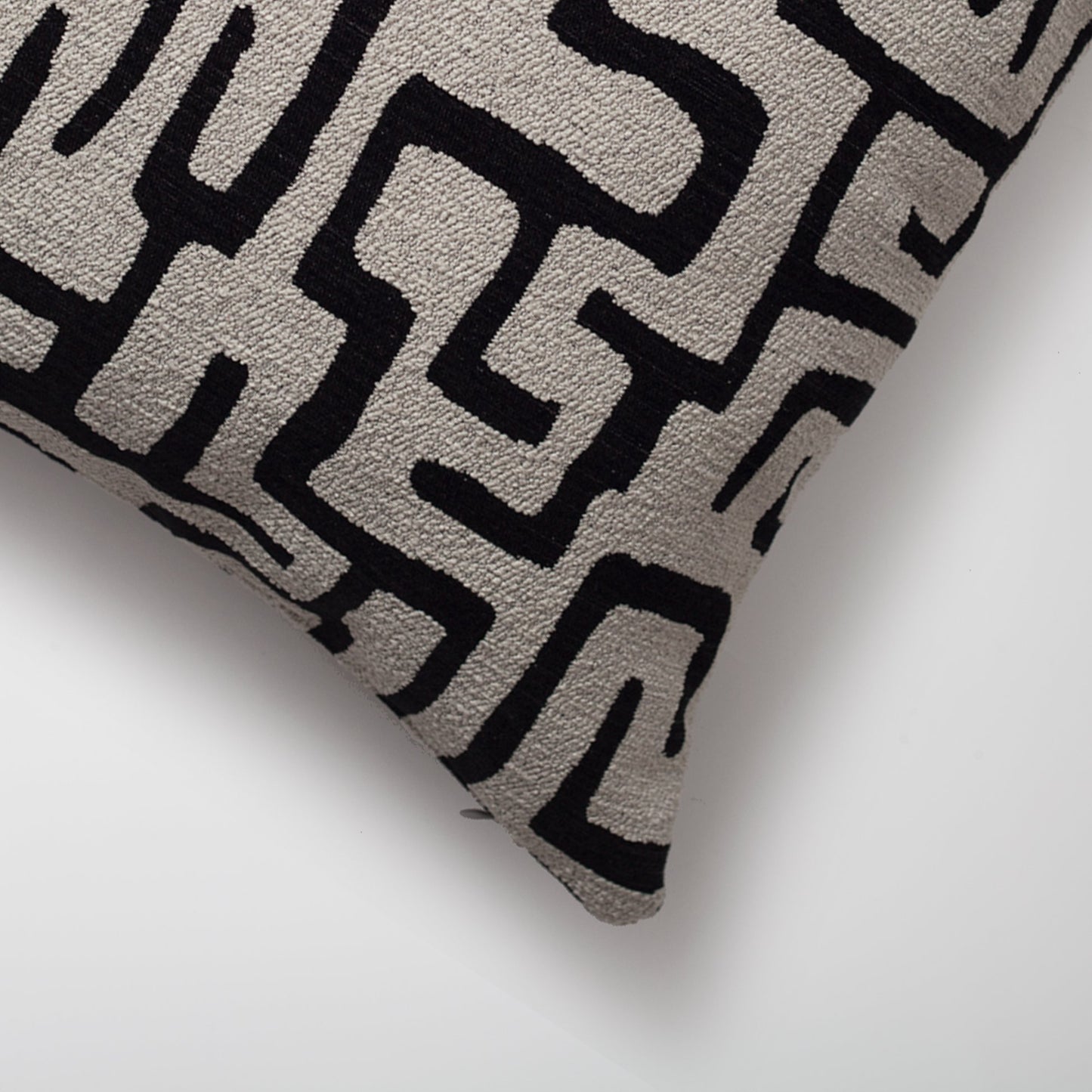 Norm - Maze Patterned 20x20 Inch Pillow - Black (Cover Only)