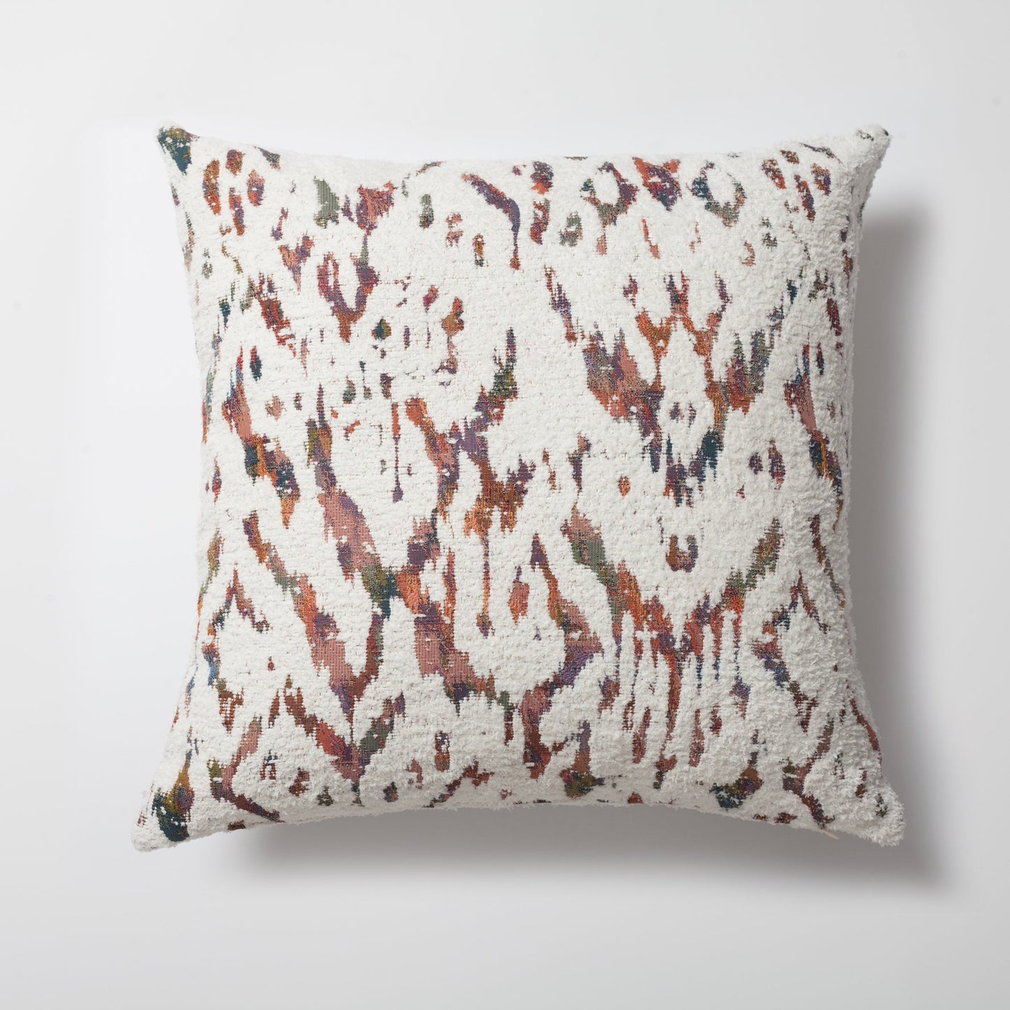 Goblen - White Tapestry Ikat Linen Pillow 20x20 Inch (Cover Only)