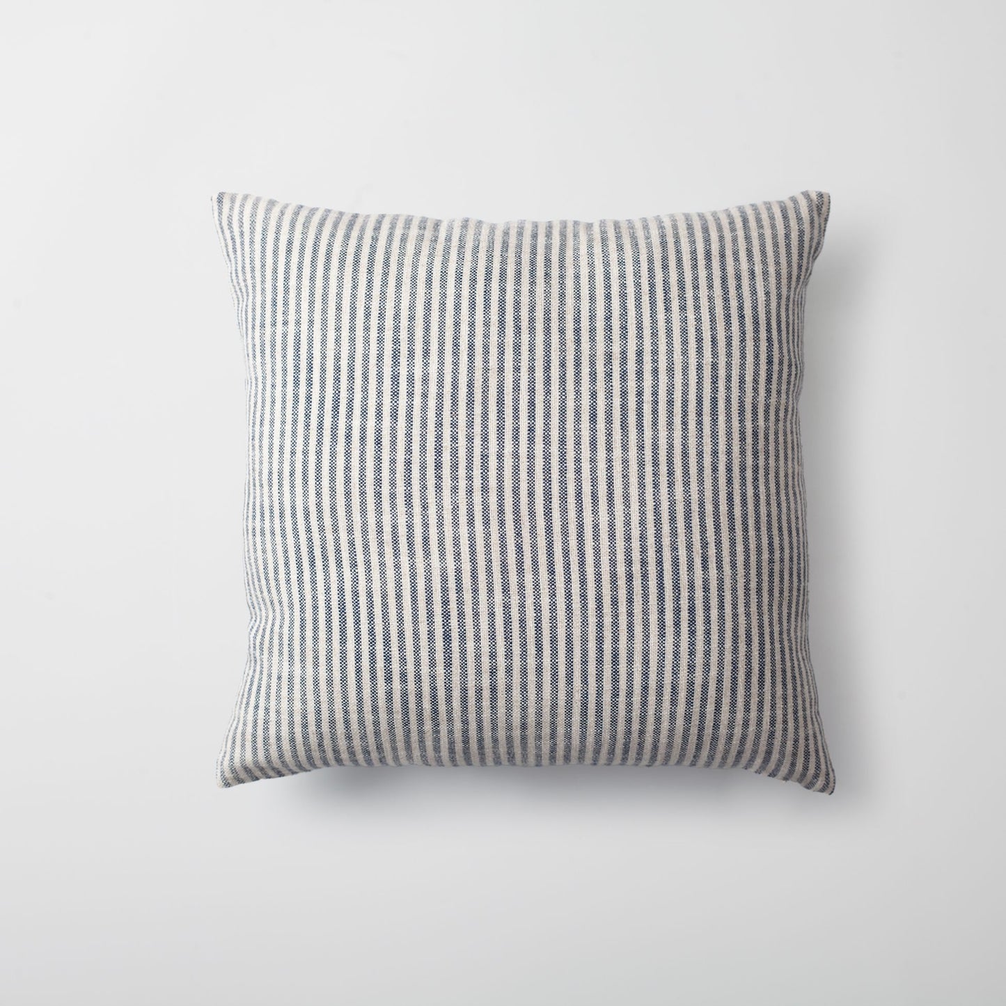 Zuma - Linen Striped 100% Natural Throw Pillow 45x45 - Navy Blue