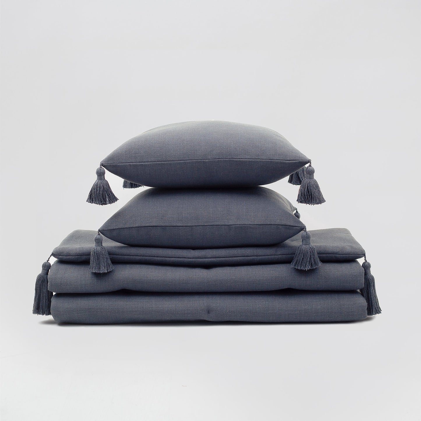 Lusso & Loom Duvet Cover Set + Runner Set of 2 Padded - Dark Grey