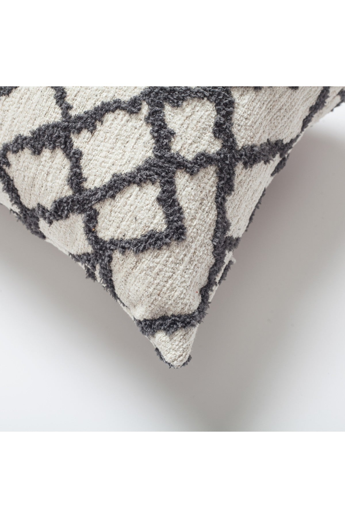 Maya - Ethnic Kilim Patterned Rectangular Pillow 12x20 Inch - Gray (Cover Only)